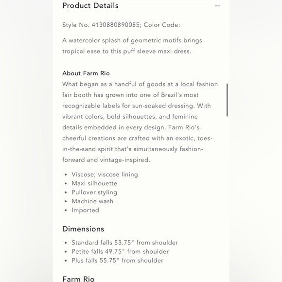 Farm Rio Puff Sleeve Maxi Dress Size M NWT - Picture 5 of 16